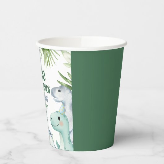 Gobelets En Papier Dinosaur One-A-Saurus Boy 1ère fête d'anniversaire (Gauche)