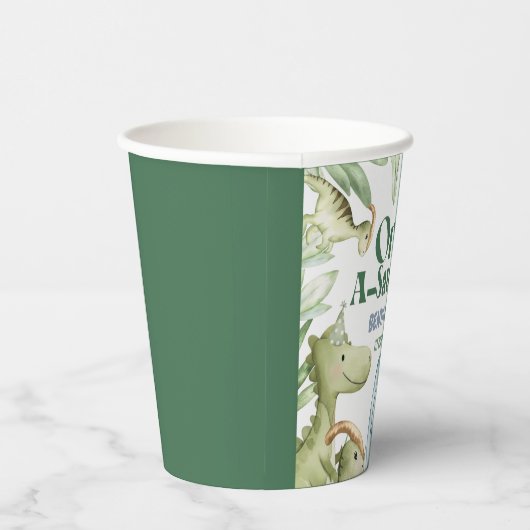 Gobelets En Papier Dinosaur One-A-Saurus Boy 1ère fête d'anniversaire (Droite)