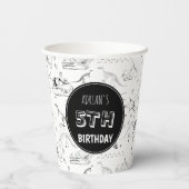 Gobelets En Papier Dinosaur Os Fossiles Motifs Âge d'anniversaire (Verso)