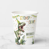 Gobelets En Papier Dinosaur Three Rex 3rd Birthday Party  (Verso)