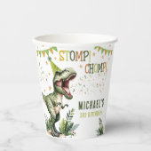 Gobelets En Papier Dinosaur Three Rex 3rd Birthday Party  (Recto)