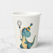 Gobelets En Papier Dinosaur Trex Trois Rex 3e fête d'anniversaire (Verso)