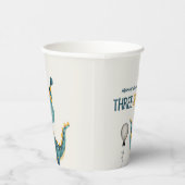 Gobelets En Papier Dinosaur Trex Trois Rex 3e fête d'anniversaire (Droite)