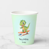 Gobelets En Papier Dinosaure amusant Skateboard garçons de fête d'ann (Recto)