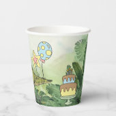 Gobelets En Papier Dinosaure Caricature mignonne Thème Enfants Nom An (Verso)