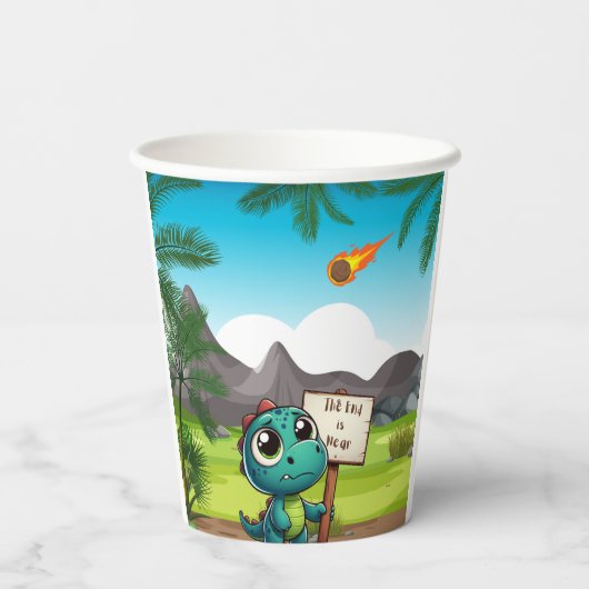 Gobelets En Papier dinosaure mignon et drôle (Verso)