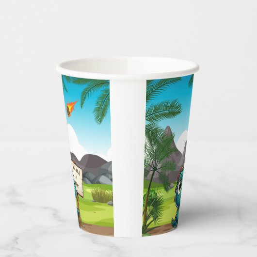 Gobelets En Papier dinosaure mignon et drôle (Gauche)