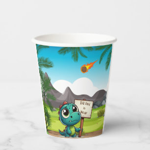 Gobelets En Papier dinosaure mignon et drôle