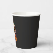 Gobelets En Papier Dinosaure rétro mort brûlant le crâne en feu (Gauche)