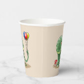 Gobelets En Papier Dinosaure tenant Ballons Anniversaire (Droite)