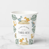 Gobelets En Papier Dinosaure Troisième anniversaire Trois Rex Party (Recto)