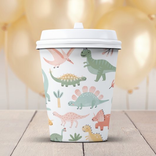 Gobelets en papier dinosaures