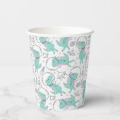 Gobelets En Papier Dinosaures de l'espace, Dinosaures mignons, Navire (Verso)