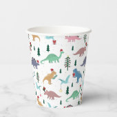 Gobelets En Papier Dinosaures festifs Motif de Noël (Verso)