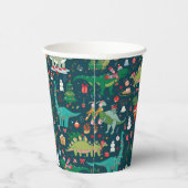 Gobelets En Papier Dinosaures festifs Motif de Noël (Droite)
