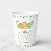 Gobelets En Papier Dinosaures mignons, T-Rex, Jurassique, Premier Ann (Recto)