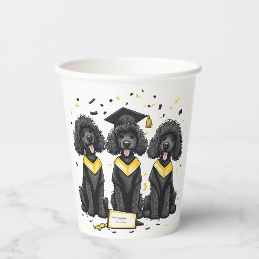 Gobelets En Papier Diplôme Chiens de caniche standard (Recto)