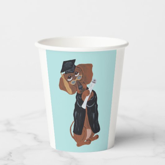 Gobelets En Papier Diplômé de Dachshund (Recto)