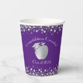 Gobelets En Papier Diplôme d'enseignement Purple Silver (Verso)