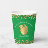 Gobelets En Papier Diplôme d'enseignement Vert Or (Verso)