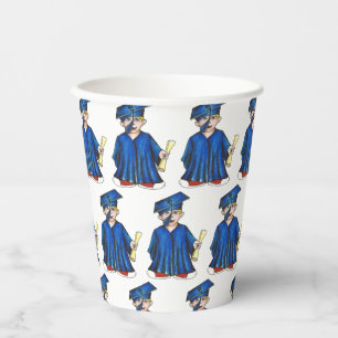Gobelets En Papier Diplôme d'études supérieures Casquette bleu Diplôm