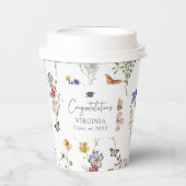 Gobelets En Papier Diplôme Fleur sauvage coloré (Recto)