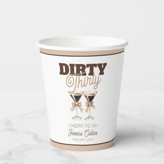 Gobelets En Papier Dirty Thirty Espresso Cocktail 30e fête d'annivers (Verso)
