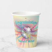Gobelets En Papier Disco Ball Baby shower Super Pastel Rainbow (Verso)