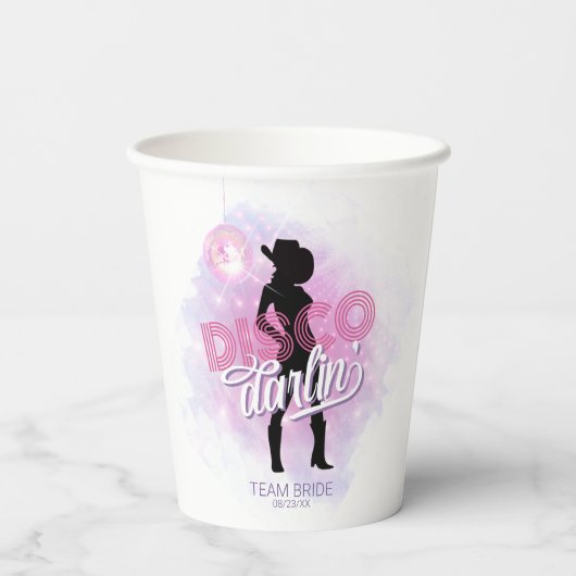 Gobelets En Papier Disco Darlin' Bachelorette Team Bride ID928 (Verso)