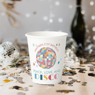 Gobelets En Papier Disco Garden Party Peace, Love et Disco