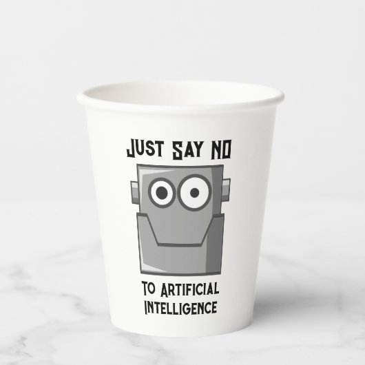 Gobelets En Papier Disons Non à l'Intelligence Artificielle (Recto)