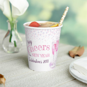 Gobelets En Papier Dites applaudir le champagne rose du Nouvel An bul