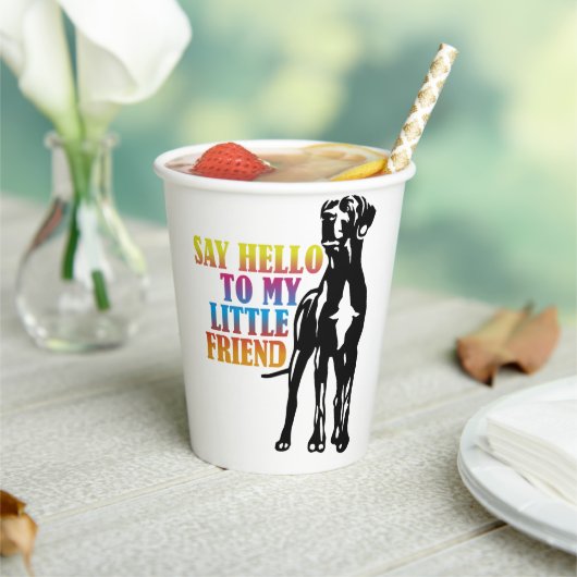 Gobelets En Papier Dites Bonjour À Mon Petit Ami Great Dane Enamel Ca (Insitu)