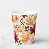 Gobelets En Papier Dites-le avec les feuilles d'automne 3 - Tasse de (Gauche)