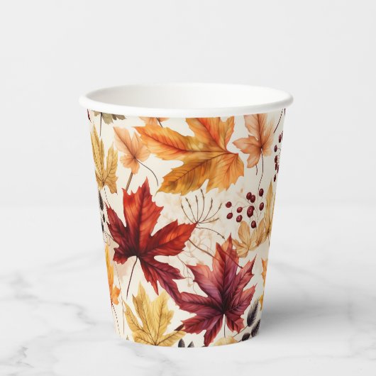 Gobelets En Papier Dites-le avec les feuilles d'automne 3 - Tasse de (Recto)