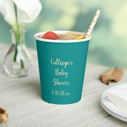 Gobelets En Papier Dk Green Personnalisé Let's Get Beach (Insitu)