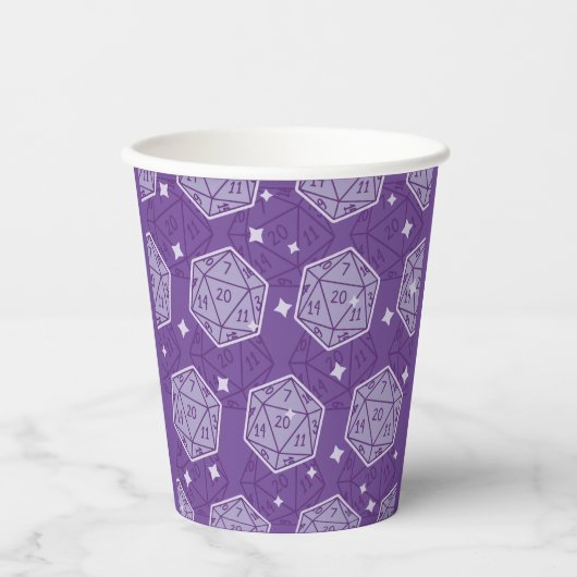 Gobelets En Papier DnD Anniversaire Partie Dungeons & Dragons D20 Dic (Recto)