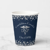 Gobelets En Papier Doctor Nursing Practice Graduation NavyBlue Silver (Verso)