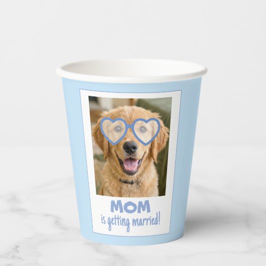 Gobelets En Papier Dog Face Bachelorette Cups Fun Dusty Blue (Recto)