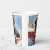 Gobelets En Papier Dog Rottweiler dans la corniche laissez-vous neige (Droite)