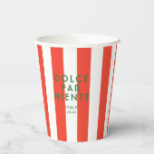 Gobelets En Papier Dolce Far Niente Italie Red Cabana Stripes (Verso)