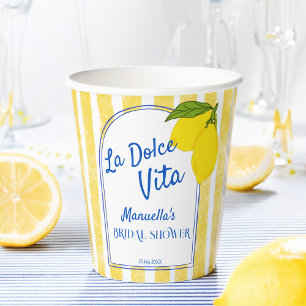 Gobelets En Papier Dolce vita citrons jaunes enterrement de vie de je