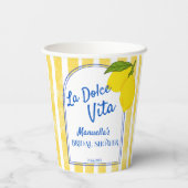 Gobelets En Papier Dolce vita jaune citrons italien douche nuptiale (Verso)