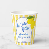 Gobelets En Papier Dolce vita jaune citrons italien douche nuptiale (Recto)
