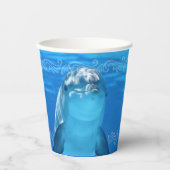 Gobelets En Papier Dolphin Blue Ocean Anniversaire (Recto)