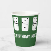 Gobelets En Papier Dominos blancs avec points noirs sur vert (Gauche)