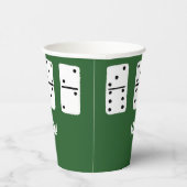 Gobelets En Papier Dominos blancs avec points noirs sur vert (Droite)