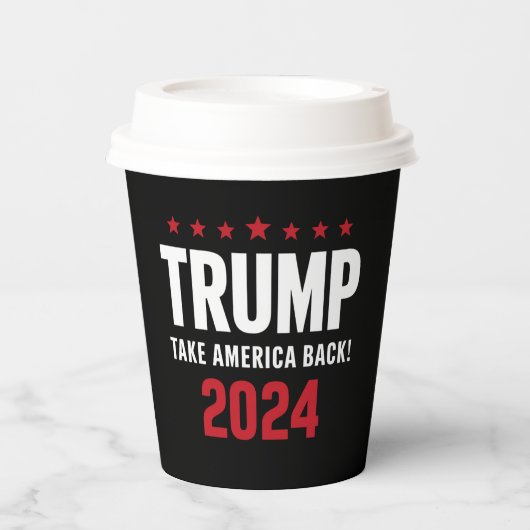 Gobelets En Papier Donald Trump 2024 redonne l'élection américaine (Recto)