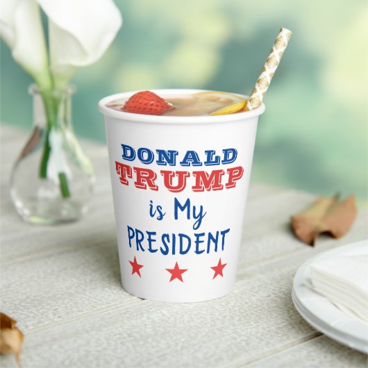 Gobelets En Papier Donald TRUMP est mon président (Insitu)