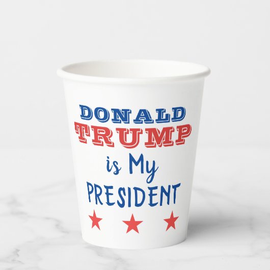 Gobelets En Papier Donald TRUMP est mon président (Recto)